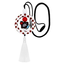 BIHRTC Silicone Beaded Rearview Mirrors Hanging Accessories Car Ornament Adjustable Rear View Mirror Accessories Charm Pendant Car Mirror Decor Hanger Home Decoration