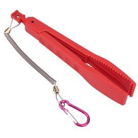 VBESTLIFE Fishing Pliers Gripper Fish Clamp with Locking Switch Tension Clamp Body Spring Lanyard Holder Gripper Controller Tools (Red) Fishing