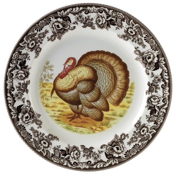 Spode Woodland Salad Plate, Turkey, 8” | Perfect for Thanksgiving and Other Special Occasions | Made in England from Fine Earthenware | Microwave and Dishwasher Safe