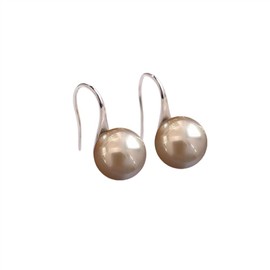 12mm Ocean Shell Pearl Dangle Earrings Multicolor Shell Beads Pearl Drop Earrings Fashion Jewelry for Women-Champagne