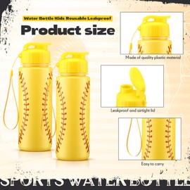 Mifoci 20 Pieces Sports Water Bottle Bulk 17 oz Reusable Plastic Biking Water Bottle Tumbler Adults Reusable Large Water Bottles with Leak Proof Flip Top for Party Outdoor (Softball)