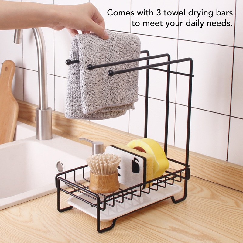 Dishcloth Drying Rack Sponge Holder Iron Draining Anti Slip Stable