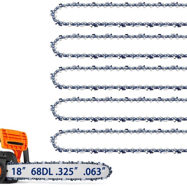 5 Pack Chainsaw Chains Fits Stihl 18 Inch .325" Pitch