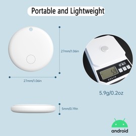 Bluetooth Tracker for Android Device 4 Pack, Item Finders Locators Work with Google Find My App (Only for Android), Tracker Tag for Keys, Luggage, Backpack, Wallet, Vehicle, Pets (White)