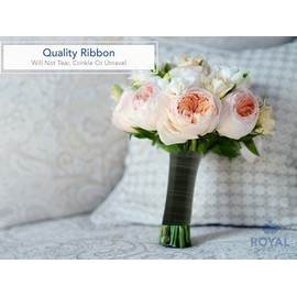 Royal Imports Pattern Floral Ribbon, Wide Faux Poly Satin Waterproof Ribbon 4" (#100) for Indoor & Outdoor, Wrap for Florist, Wedding Bouquet, Art & Crafts, 25 Yard Roll (75 FT)