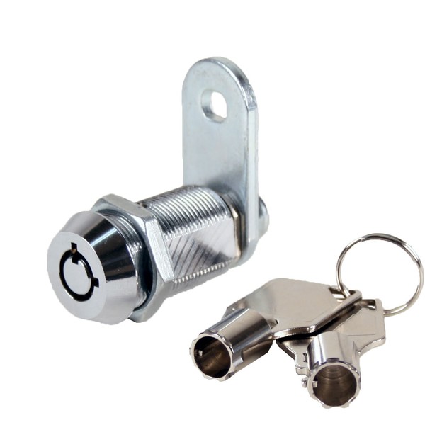 FJM Security 2400AL-KA Tubular Cam Lock with 1-1/8" Cylinder and Chrome Finish, Keyed Alike