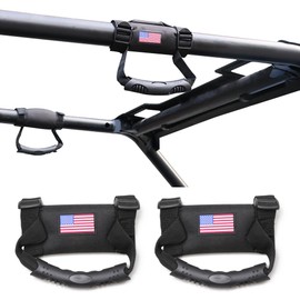 RERPRO UTV ATV Roll Bar Grab Handles Grips Compatible with Polaris RZR Ranger Can Am Kawasaki Wildcat Pioneer Accessories 1.5” - 1.75” Roll Cage Hand Holds with US Flag, 2 Pack