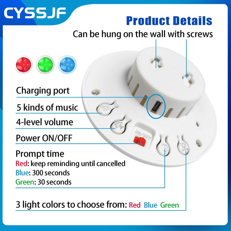 Medical Alert Button Emergency Call System with Strobe Light &