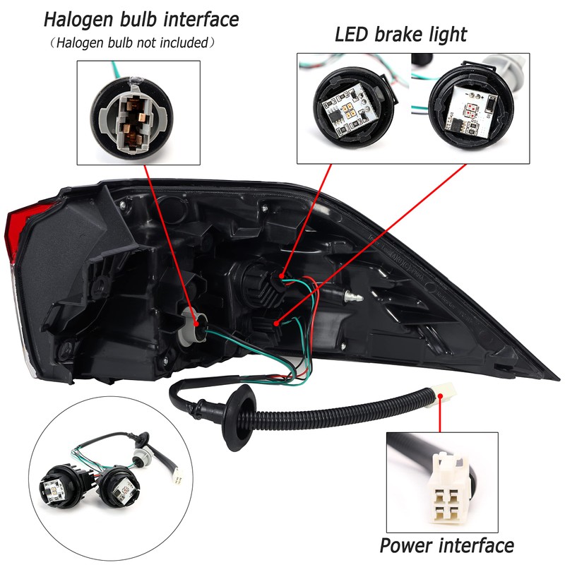 Rear LED Tail Light Assembly, Left Driver Side Outer Brake