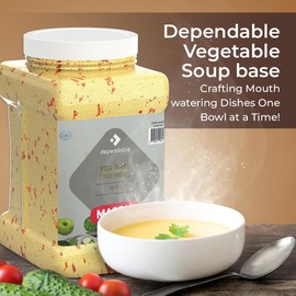 Dependable Food Vegetable Soup Base – Vegetable Flavor Consommé | 15 Oz. Resealable Jar | No MSG, Kosher | Perfect for Soups, Stocks, and Broths