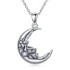 SIMONLY Sterling Silver Birth Month Flower Necklace for Women Gothic