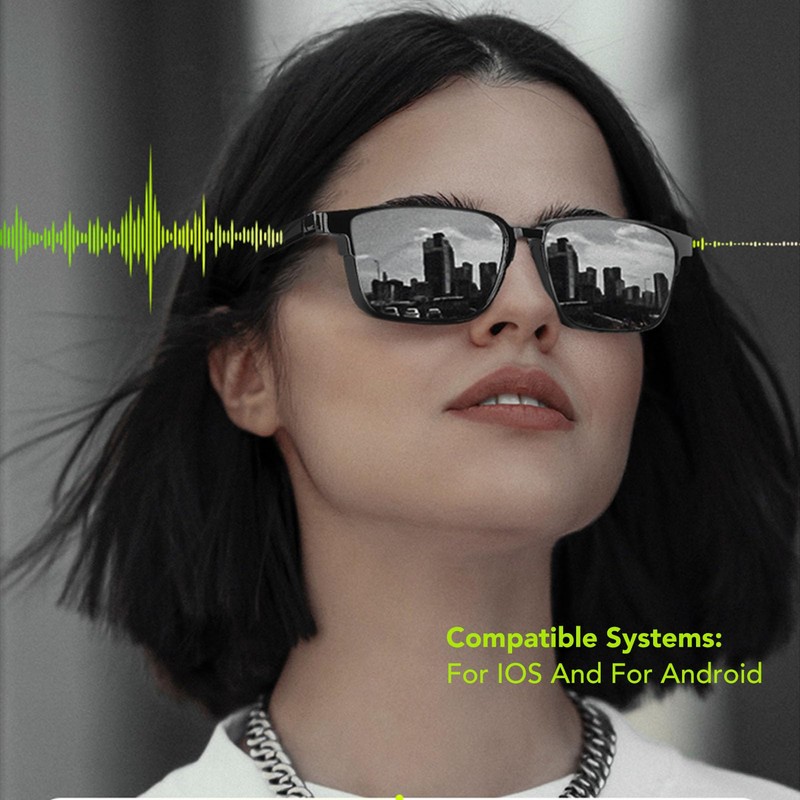 Smart Glasses, Wireless Bluetooth Smart Sunglasses with Open Ear Speaker,