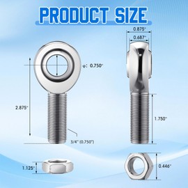 Otoolling 8 PCS 3/4 Heim Joints Rod End Kit Right and Left Thread 0.75 Chromoly Heim Joints Suspension Kit with Round Tube Adapter Misalignment Spacer Jam Nuts