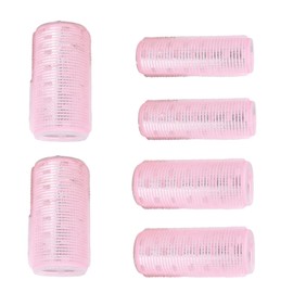 Hand Curling Hair Roller Bangs Salon Curling Hair Barber Curler DIY Hairstyle Set of 6 (Pink, 3 Sizes)