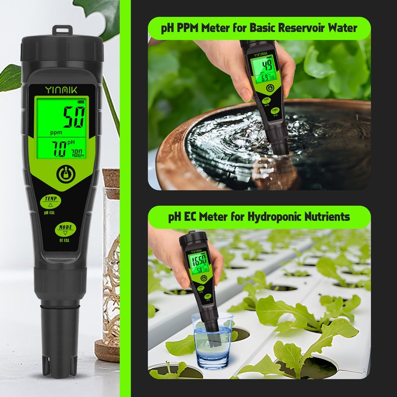 YINMIK Pool Salt Tester, Digital 5 in 1 pH TDS