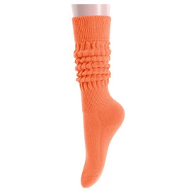sockfun Novelty Slouch Socks for Women Girls, Slouchy Socks Scrunch Socks Women 80S90S Socks Gifts Cotton Long High Tube Boot Socks for Women Girls Orange Socks