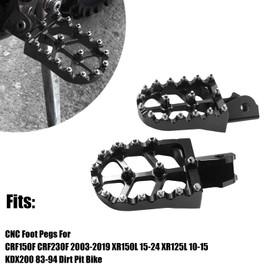Adsspro Motorcycle CNC Aluminum Foot Pegs Rests Footpegs For CRF150F CRF230F CRF230 CRF150 F CRF 150F 230F 150 230 F 2003-2019 XR150L 15-24 XR125L 10-15 KDX200 83-94 Dirt Pit Bike (Black)