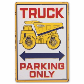 Hasbro Tonka Truck Parking Only Metal Sign - Fun Vintage Tonka Wall Decor for Kids' Bedroom or Garage