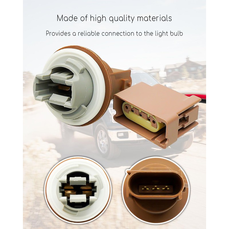 2 Pcs Turn Signal Socket and Pigtail Connector Compatible with