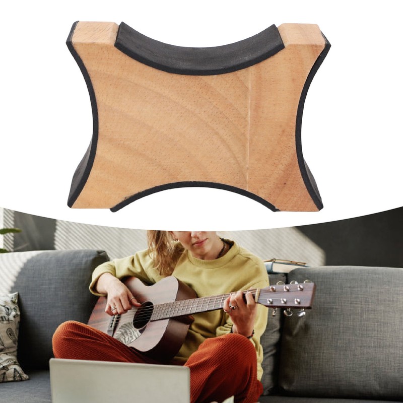 Guitar Neck Rest 2 Heights Solid Wood Support Soft Sponge