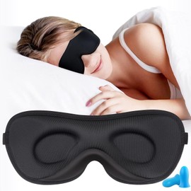 Boniesun 2024 3D Sleeping Mask for Side Sleepers, Blackout Eye Mask for Men and Women, Ultra Thin Design, Comfortable and Breathable to Wear, Perfect for Travel Yoga
