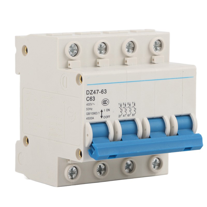Circuit Breaker 4P MCB DIN Rail Mount Protection Switch 400V