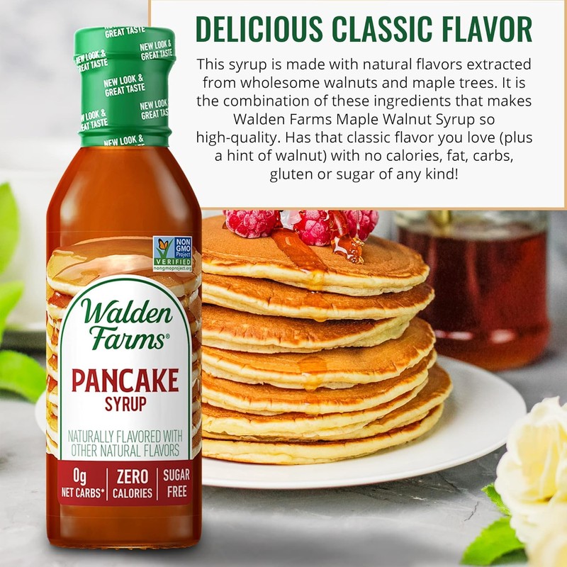 Walden Farms Pancake Syrup - Zero Calorie, Sugar-Free, Keto-Friendly, Low