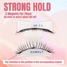 FADVAN Magnetic Eyelashes with Applicator, 2 Pairs 2 Style Reusable Magnetic Lashes Natural Look, No Glue or Liner Needed False Eyelashes, Wispy Strip Lashes Kit Clear Band B1+B2