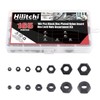 Hilitchi 165-Pcs Black Zinc Plated Nylon Insert Hex Lock Nuts