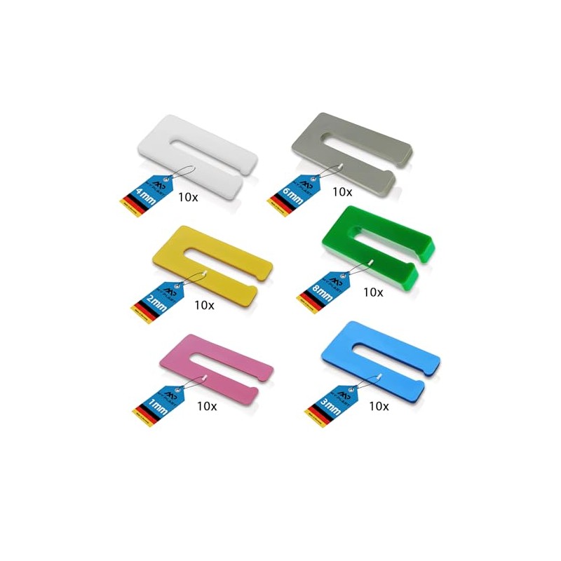 My Plast Pack of 60 1-8 mm Leveling Plates, Glazing