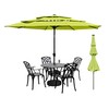 BELLA LEAF 9ft 3 Tiers LED Lights Patio Umbrella with