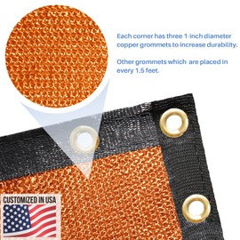 E&K Sunrise 12' x 25' Privacy Fence Screen with Grommets, Outdoor Windscreen Fence Covering Privacy Screen UV Blockage for Backyard Garden Patio (Orange)