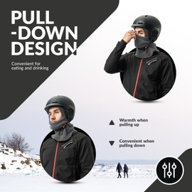 ROCKBROS Balaclava Winter Ski Mask Face Hood Men/Women Warm Balaclava Cycling Running Skiing One Size, gray