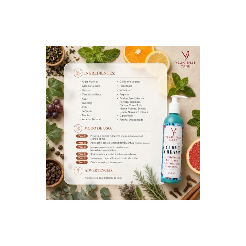 Gel Corporal Con Feromonas - Yaakunaj Care Curve Creamy 250ml