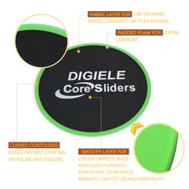 Fitness Sliders, Core Sliders, Set of 2 Gliding Discs for Full Body Exercise, Double-Sided Sliding Disc for Use on Carpeted Floors or Parquet, Trainer Slider for Core Training & Home Workouts