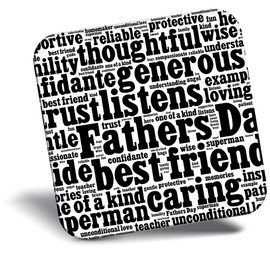 Destination Vinyl ltd Fridge Magnet bw - Fathers Day Word Art Dad Daddy #41460