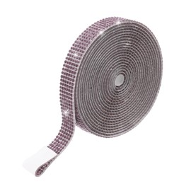 MECCANIXITY Rhinestone Ribbon 0.5" x 3 Yard Self-Adhesive Crystal Rhinestone Strips Glitters Bedazzling Strips for DIY Crafts Party Car Phone Decorations (Light Purple)