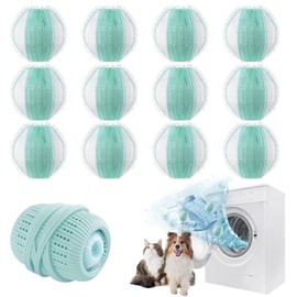 12 Stücke Tierhaarentferner Waschmaschine, und 1 Waschbälle Fusselbälle für die Waschmaschine, Entfernt Tierhaare,Fusseln & Flusen,Wiederverwendbar Fusselbälle Waschmaschine, Haarfänger Flusenkugeln
