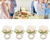 4PCS Rose Napkin Ring Simulated Plastic Reusable Vine Design Napkin