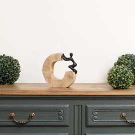 Moritz Sculpture I We Clear the Way I 18.5 x 6 x 19 cm I Wooden Decoration I Sculpture Decoration I Modern I Living Room I Made of Wood I Wooden Sculpture