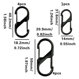 Pack of 11 Carabiner Hooks Small Double Carabiner S Mini Carabiner Hook for Camping Fishing Outdoor Hiking or Travel