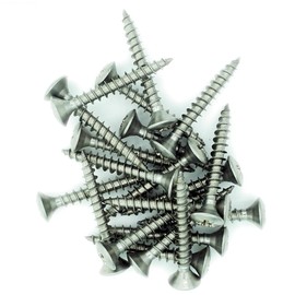 No.5 x 1.2 (3.5mm x 30mm) Pozi Raised Countersunk Chipboard Screw - Stainless Steel (A2) (Pack of 20)