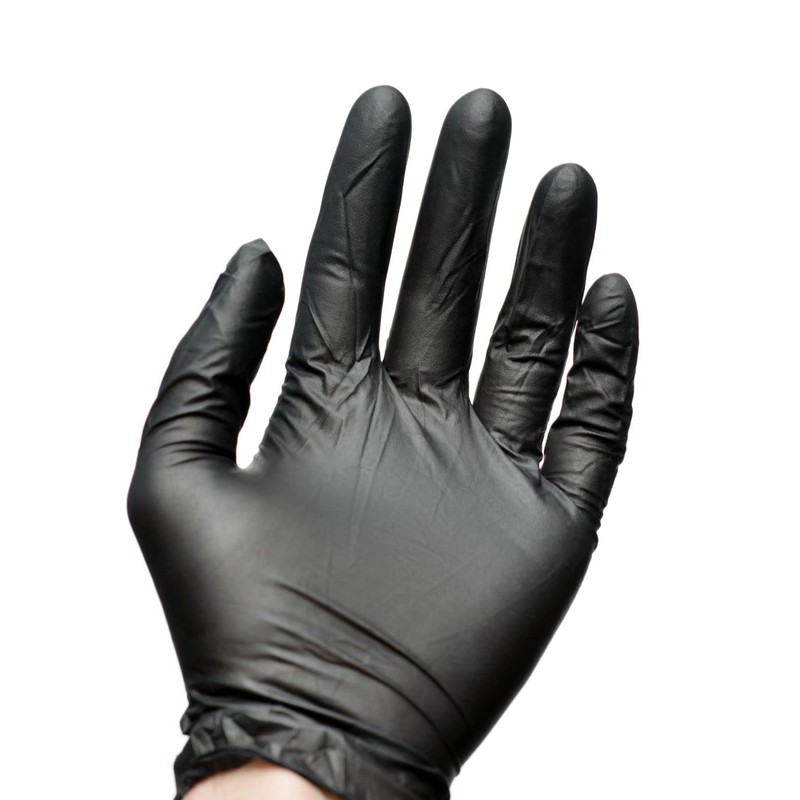 Latex Free Disposable Nitrile Gloves - 8 Mil Thick Black