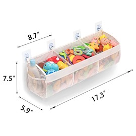 Bath Toy Storage Bag, Bath Toy Hanging Organiser Bag, Bath Toy Mesh Bag, Storage and Sorting of Toys, Ideal for Baths (White)