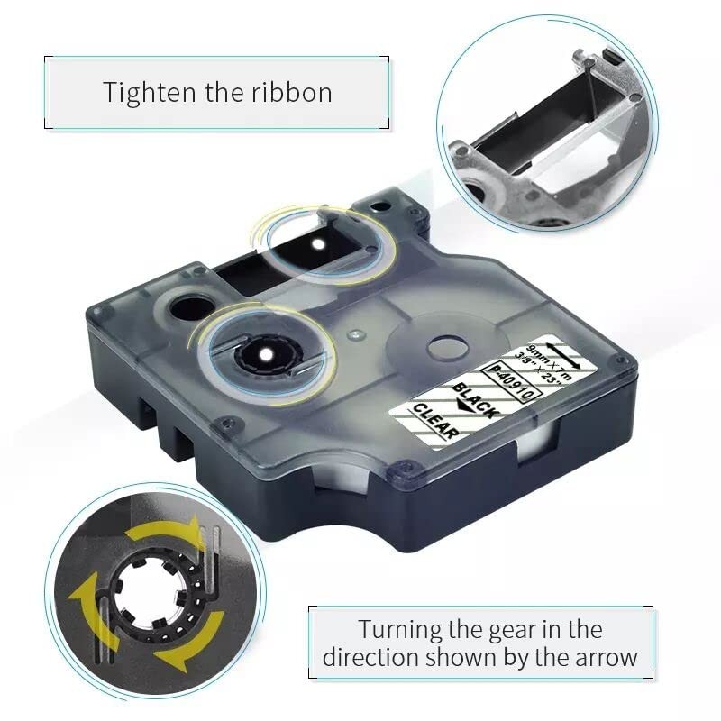 White on Black Tape Label Compatible for DYMO 43621 D1