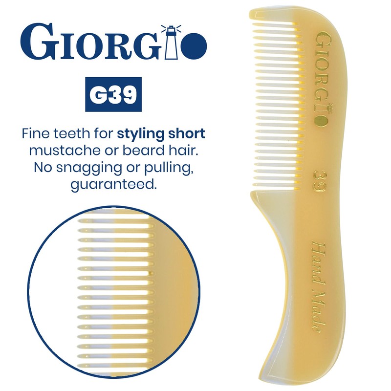 Giorgio G36 Handmade All Fine Tooth Pocket Comb for Men,
