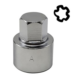 JEUCLEL 522 Wheel Locking Nut Key Compatible with VW VAG Volkswagen, (Socket OD 28mm - ID 25mm), Wheel Lock Nut Socket Adapter, Wheel Anti-Theft Lug Nut Removal Tool, Anti-Theft Screw Remover