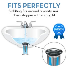 SINKRING The Ultimate Bathroom Sink Drain Protector Hair Catcher/Strainer/Snare (Charcoal Gray)