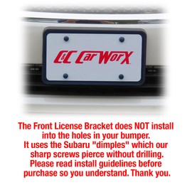 C&C Car Worx Front and Rear License Plate Frame Brackets to fit 2015-16 Subaru Impreza (excluding WRX and STI) at Special Bundled