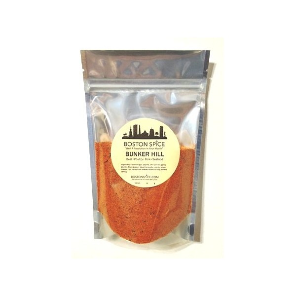 Boston Spice Bunker Hill Handmade Gourmet Barbecue Seasoning Blend Beef Poultry Seafood Pork Vegetables Smoking Smoker Fish Steak Ribs BBQ Grill Grilling Oven Roasting 1/4 Cup of Spice 1.3oz/39g